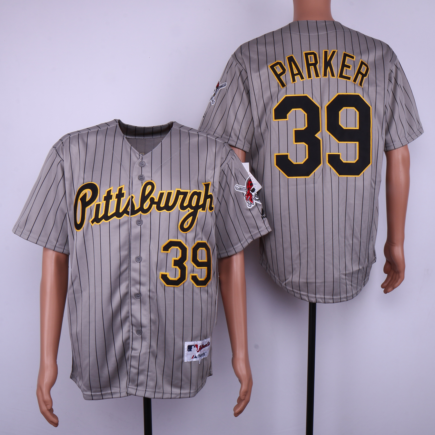 Men Pittsburgh Pirates 39 Parker Grey stripe MLB Jerseys